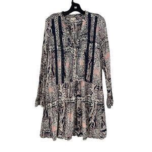 Anthropologie Tiny‎ Women's Caviana Paisley Long Sleeve Drop Waist Dress M READ